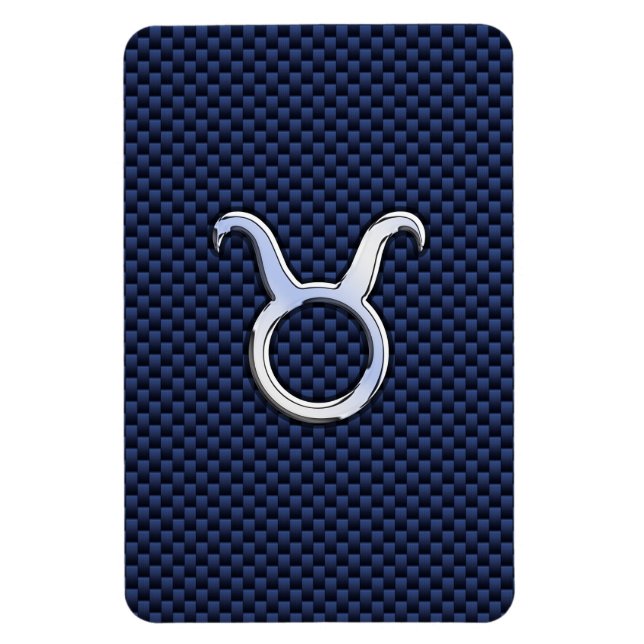 Taurus Zodiac Decor Navy Blue Carbon Fiber Skriv u Magnet (Vertikal)