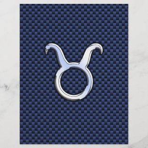 Taurus Zodiac Decor Navy Blue Carbon Fiber Skriv u Reklamblad