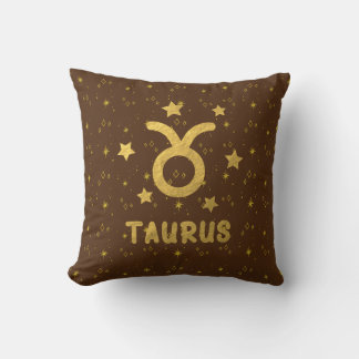 Taurus Zodiac Earthy Brown Dekorativ kudde