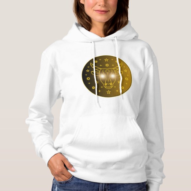 Taurus Zodiac Emblem | Minimal Celestial Symbol T Shirt (Framsida)