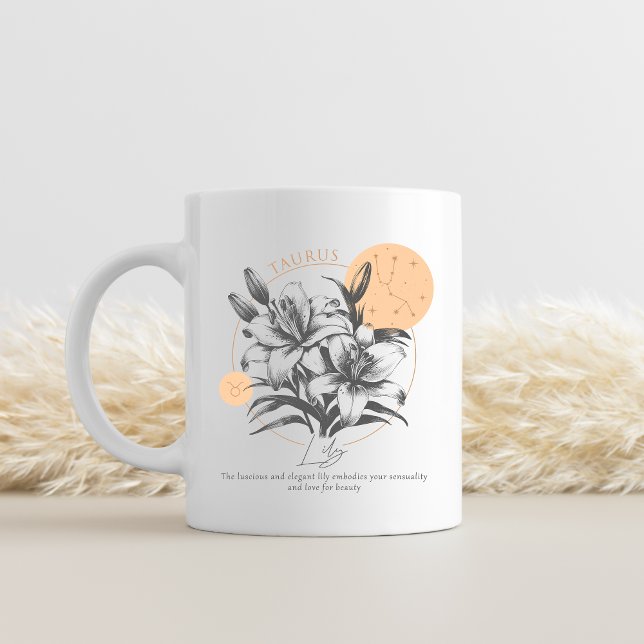 Taurus zodiac-födelsemånad kaffemugg (TaurusFlower birth mug)