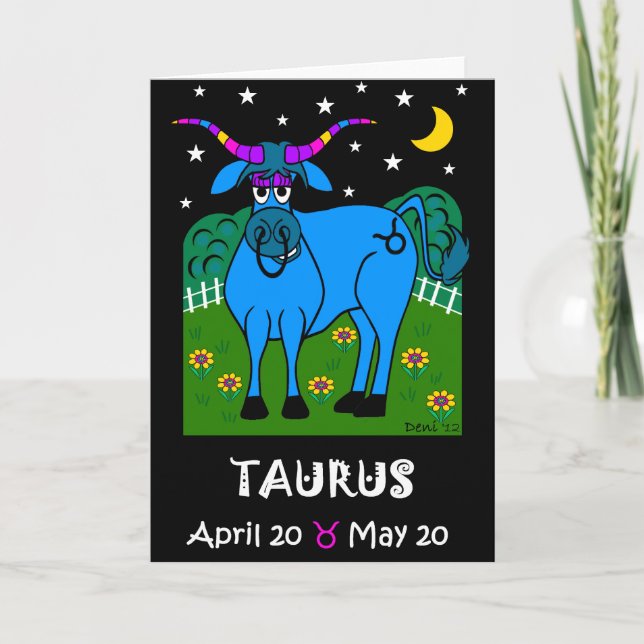TAURUS ZODIAC GREETTO-KORT KORT (Framsida)