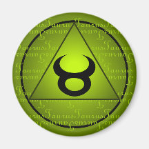 Taurus Zodiac Grönt Triangle Curly Script