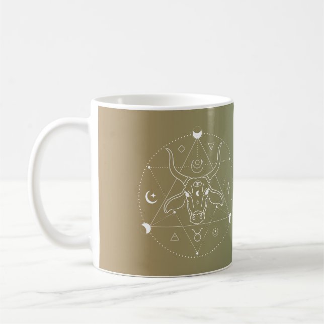 Taurus zodiac horoscope stjärntecken gradient kaffemugg (Vänster)