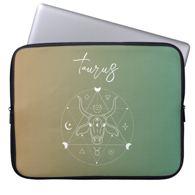Taurus zodiac horoscope stjärntecken gradient laptop fodral (Framsidan)