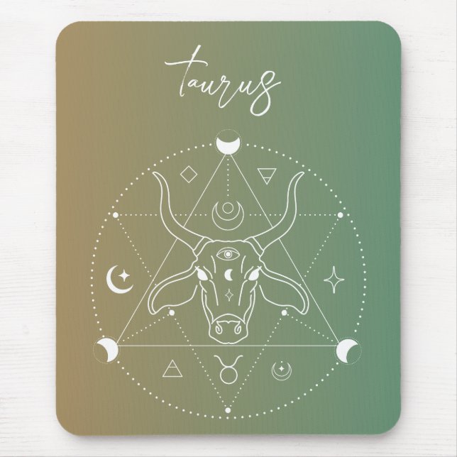 Taurus zodiac horoscope stjärntecken gradient musmatta (Framsidan)