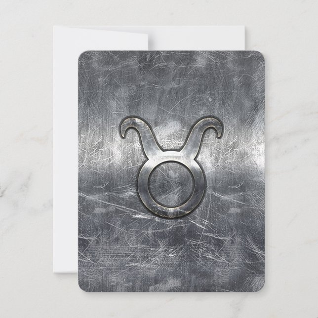 Taurus Zodiac Logga in Grunge Distress Stil (Framsida)