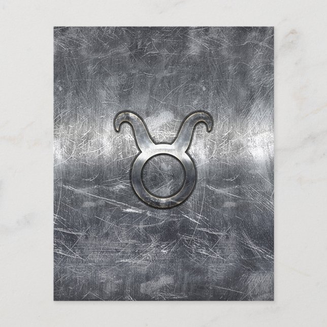 Taurus Zodiac Logga in Grunge Distress Stil Flygblad (Framsidan)