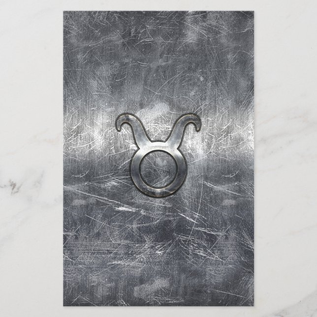 Taurus Zodiac Logga in Grunge Distress Stil Flygblad (Framsidan)