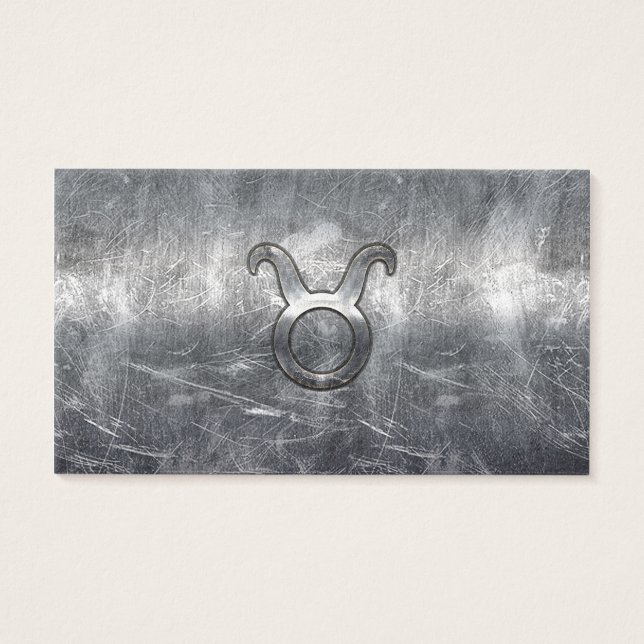 Taurus Zodiac Logga in Grunge Distress Stil Visitkort (Framsidan)