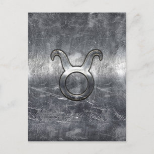 Taurus Zodiac Logga in Grunge Distress Stil Vykort