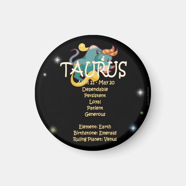 Taurus zodiac magnet (Framsidan)