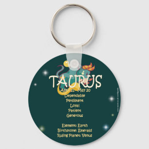 Taurus zodiac nyckelring