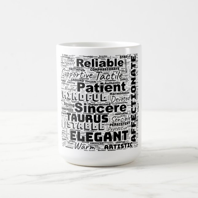 Taurus Zodiac Ord Cloud inspiration Kaffemugg (Center)