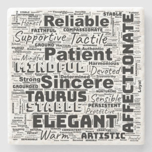 Taurus Zodiac Ord Cloud inspiration Stenunderlägg