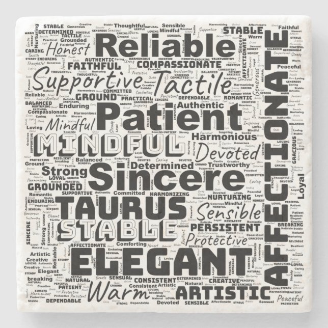 Taurus Zodiac Ord Cloud inspiration Stenunderlägg (Framsidan)