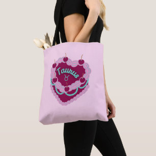 Taurus Zodiac Pastel Heart Birthday Cake Tygkasse