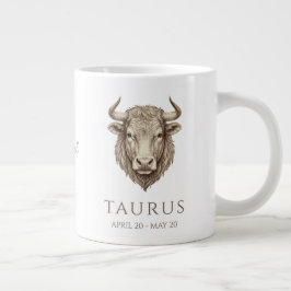 Taurus Zodiac Personalized Name & Birth Date Jumbo Mugg