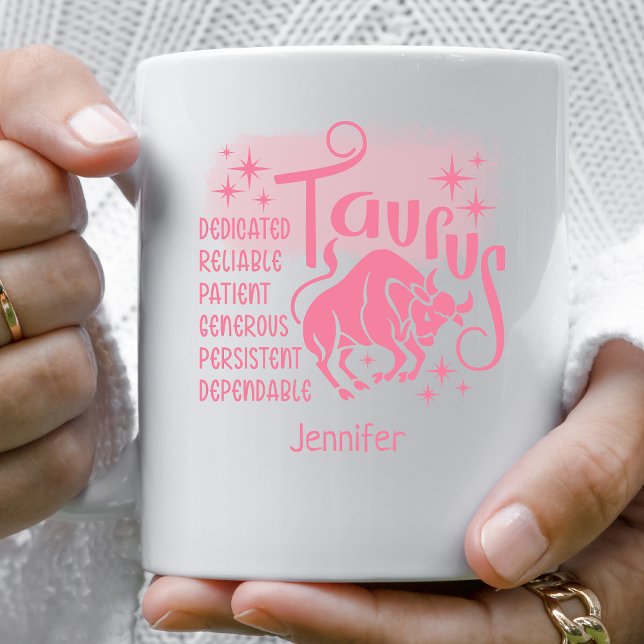 Taurus Zodiac Personlig Traits Horoscope Kaffemugg (Skapare uppladdad)