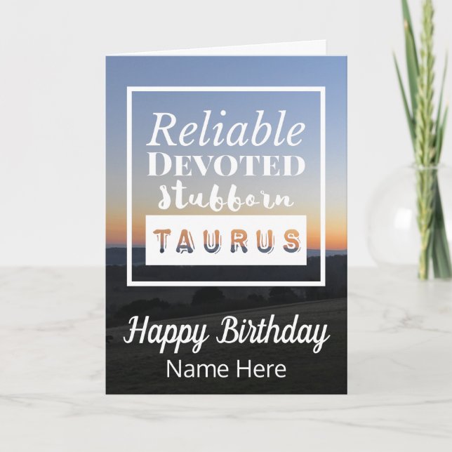 Taurus Zodiac Roligt Roligt Egenskaper Födelsedag Kort (Framsida)