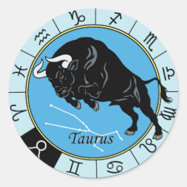 taurus zodiac runt klistermärke