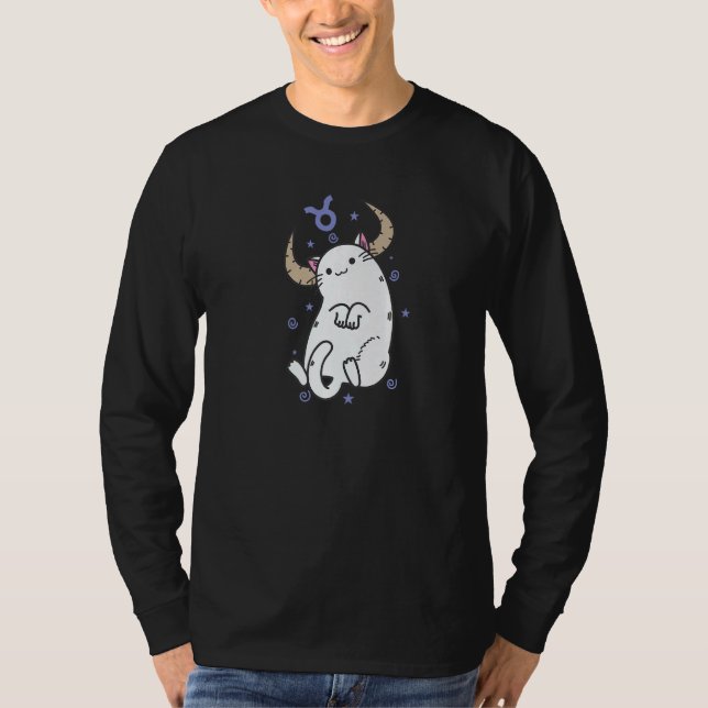 Taurus Zodiac Sign as a Cat Horoscope T Shirt (Framsida)