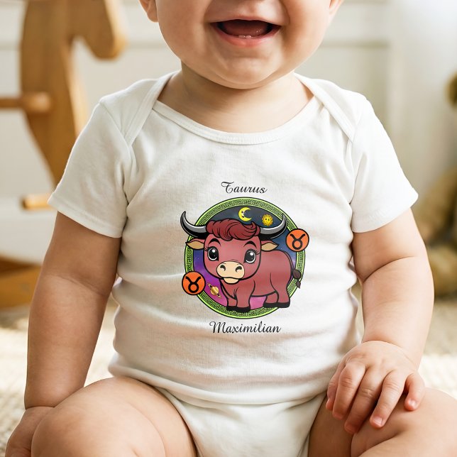 Taurus Zodiac Sign Astrology Tecknad Horoscope T Shirt (Skapare uppladdad)