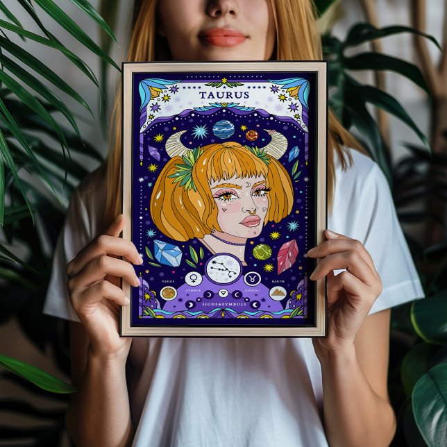 Taurus Zodiac Sign BluePoster - Elegant och jordnö Poster (Skapare uppladdad)