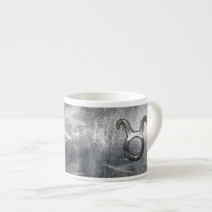 Taurus Zodiac Sign Grunge Distress Silver Stil Espressomugg