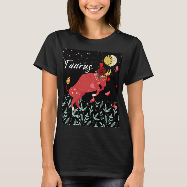 Taurus Zodiac Sign Horoscope Astrology Kvinnor T Shirt (Framsida)