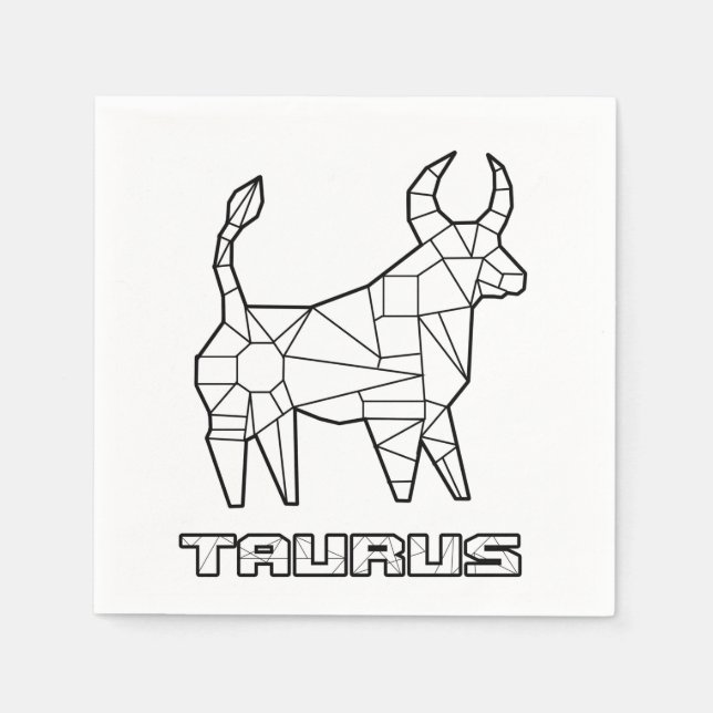 Taurus Zodiac Sign Napkin Pappersservett (Framsidan)