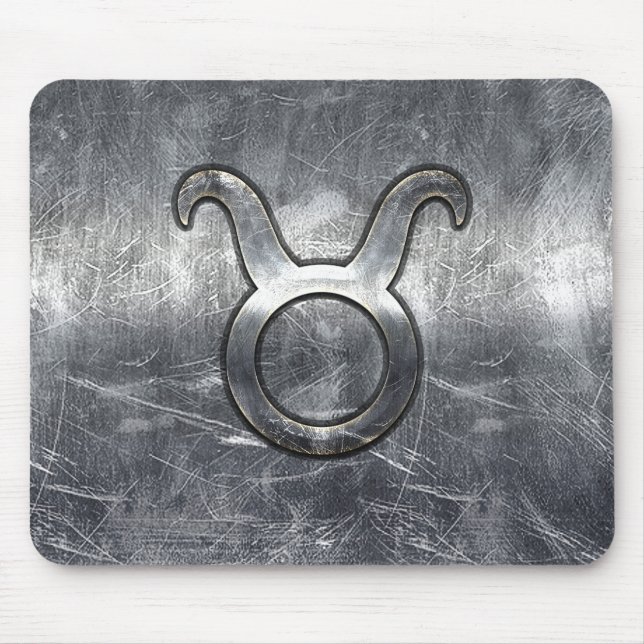Taurus Zodiac Sign Silver Grunge Distress Stil Musmatta (Framsidan)