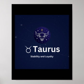 Taurus Zodiac Sign Sticker  Poster