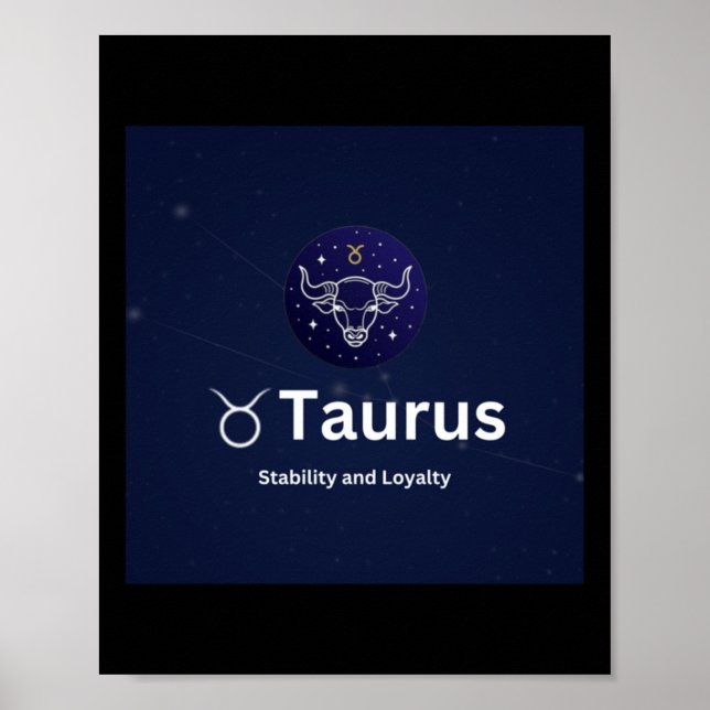 Taurus Zodiac Sign Sticker  Poster (Framsidan)