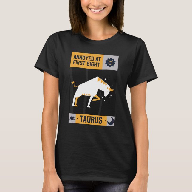 Taurus Zodiac Sign Taurus Earth Inslag April maj T Shirt (Framsida)