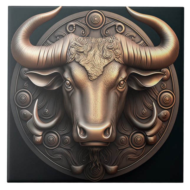 Taurus Zodiac Sign Taurus Horoscope Ceramic Tile Kakelplatta (Framsidan)