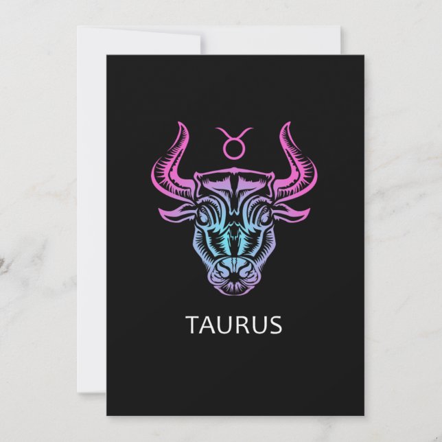 Taurus Zodiac Sign The Bull Design Birthday Gift Inbjudningar (Framsida)