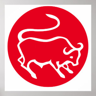 Taurus Zodiac signerar modern Minimalist Plain Ele Poster