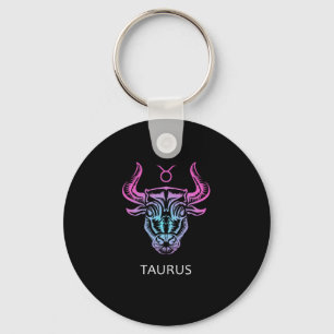 Taurus Zodiac skriver under Bull Design Birthday G Nyckelring
