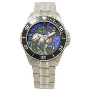 Taurus Zodiac Stached Glass Notre-Dame de Paris W3 Armbandsur
