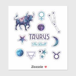 Taurus Zodiac Sticker Collection Klistermärken