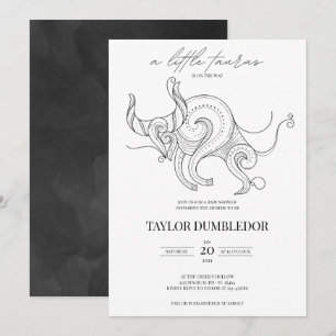 Taurus Zodiac Stjärntecken Astrology Baby Shower Inbjudningar