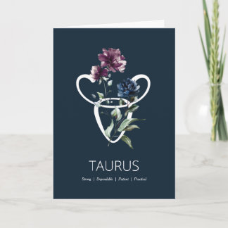Taurus Zodiac Stjärntecken Birthday Card Kort