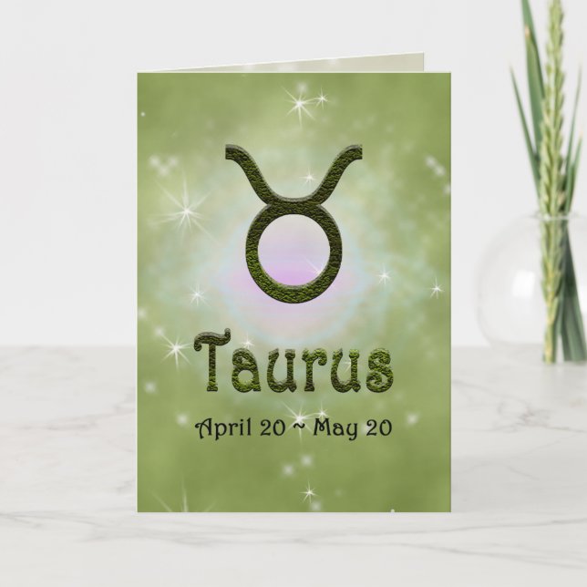 Taurus Zodiac Stjärntecken U plocka Färg Kort (Framsida)