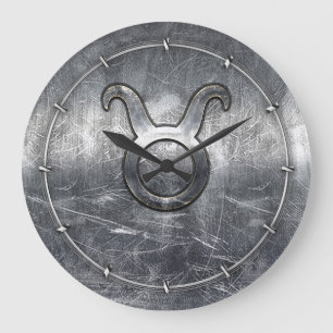 Taurus Zodiac Symbol i Grunge Distress Stil Stor Klocka