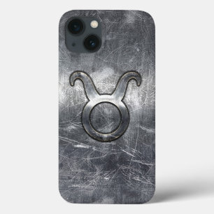 Taurus Zodiac Symbol i Grunge Metallic Stil