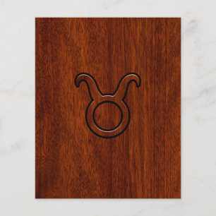 Taurus Zodiac Symbol i Mahogany Stil print Flygblad