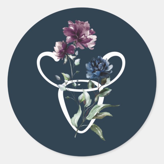 Taurus Zodiac Symbol Runt Klistermärke (Framsida)