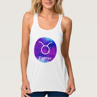 Taurus Zodiac Symbol Space Nebula Linne Med Racerback