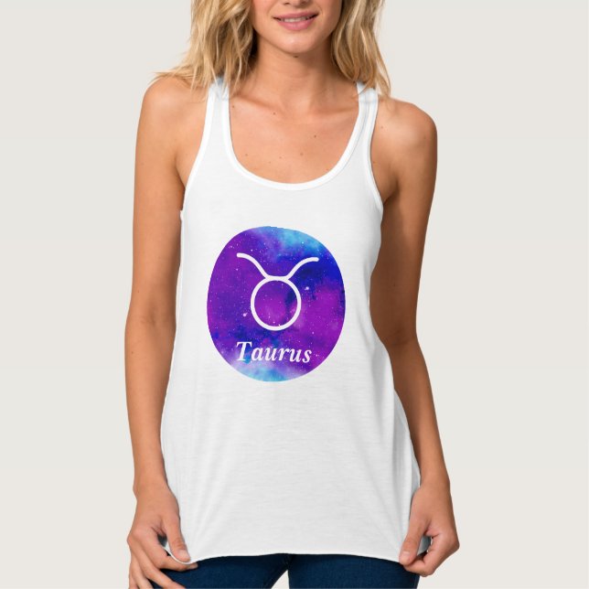 Taurus Zodiac Symbol Space Nebula Linne Med Racerback (Framsida)